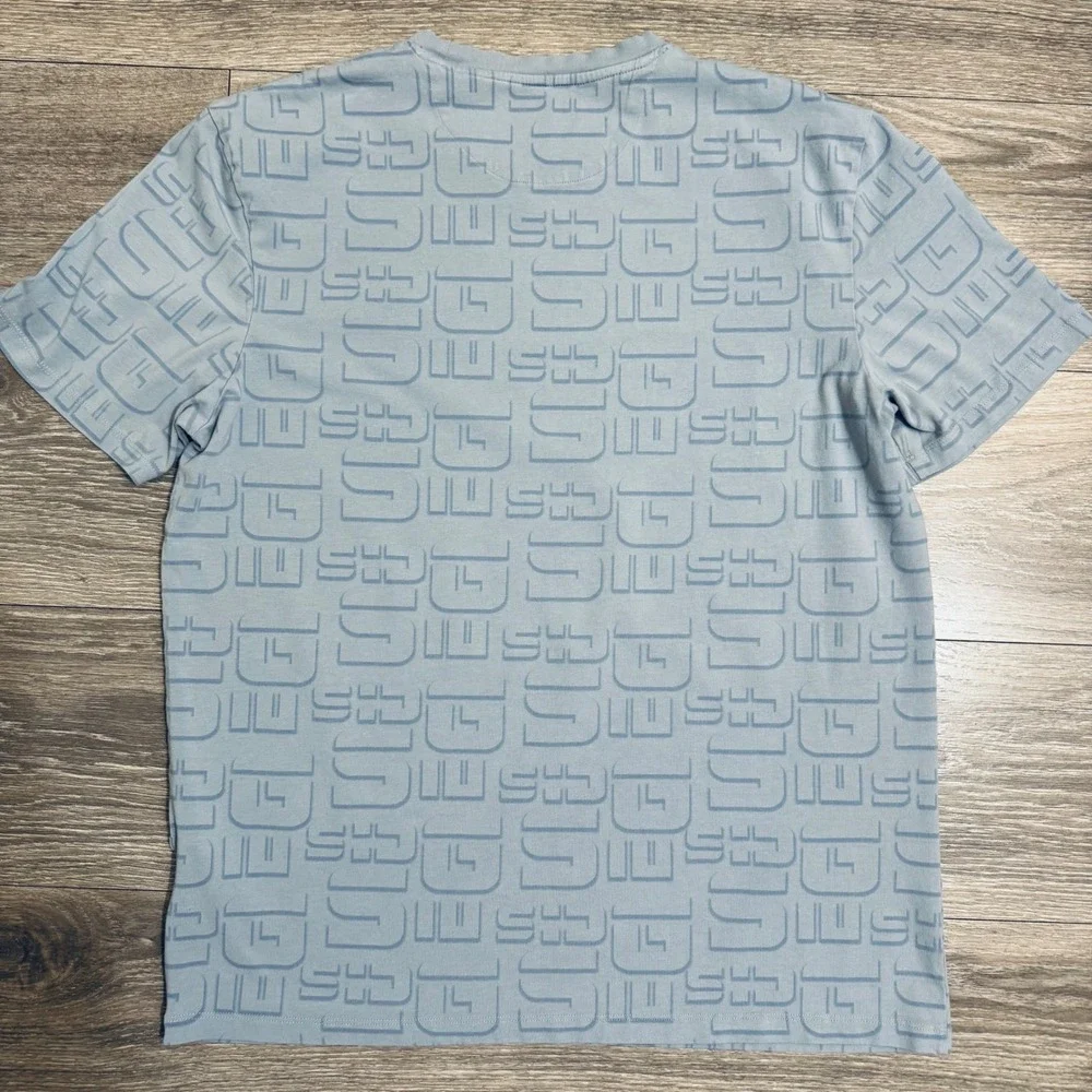 Guess Mens Active Nimbus T-Shirt XL Light Blue Logo Print Crew Neck Short Sleeve - Picture 5 of 12